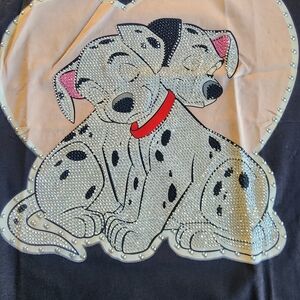 Charming Dalmatian Graphic Tee - Black & White